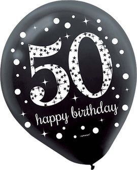 Sparkling Celebration "50th Birthday" Latex Balloons