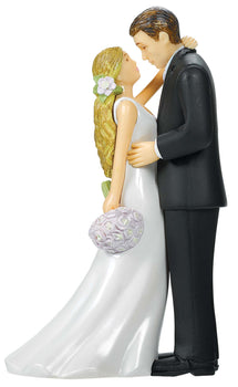 Bride & Groom w/ Bouquet Cake Topper