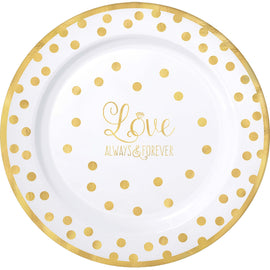 "Love" Round Premium Plastic Plates, 10 1/4"