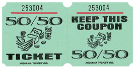 Green 50/50 Ticket Roll - 1000 per roll