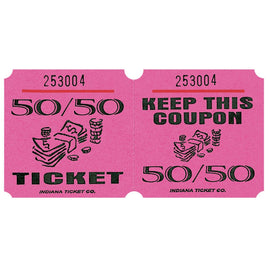 Pink 50/50 Ticket Roll - 1000 per roll