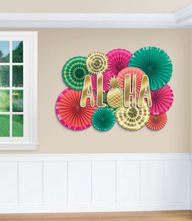 Aloha Deluxe Paper Fan Decorating Kit