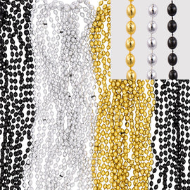 Bead Necklace - Black, Silver, Gold