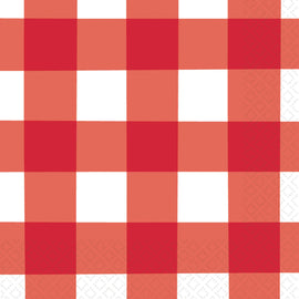 American Summer Red Gingham Luncheon Napkins