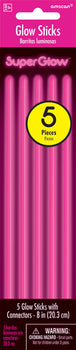 8" Pink Glow Sticks, 5ct