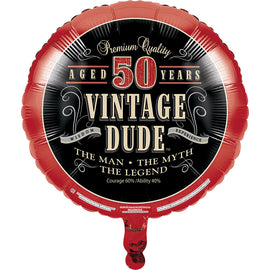 Vintage Dude 50Th Birthday Mylar Balloon