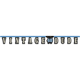 Vintage Dude 40Th Birthday Banner