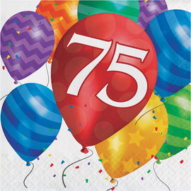 Balloon Blast 75Th Birthday Napkins