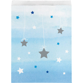 One Little Star Blue Paper Treat Bags