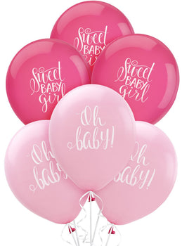 Floral Baby Latex Balloons - Asst. Colors