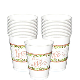 Love And Leaves Plastic Cups