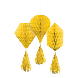 Mini Honeycombs w/ Tassels - Yellow Sunshine