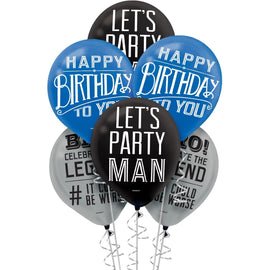 Happy Birthday Man Printed Latex Balloon