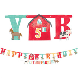 Barnyard Birthday Personalized Jumbo Letter Banner Kit