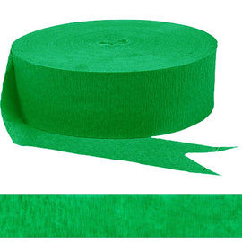 Festive Green Jumbo Solid Crepe Streamer, 500'