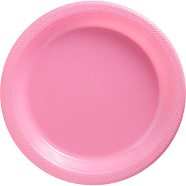 New Pink Plastic Plates, 10 1/4"