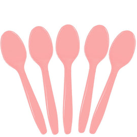 Pale Pink Plastic Spoons