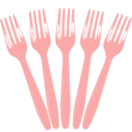 Pale Pink Plastic Forks