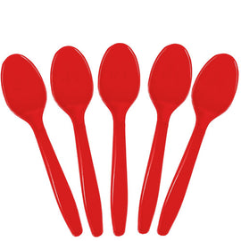 Apple Red Plastic Spoons