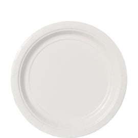 Frosty White Value Solid Round Plates, 7"