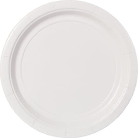 Frosty White Value Solid Round Plates, 9"