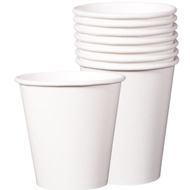 White Economy Solid Paper Cups, 9oz.
