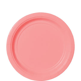 Pale Pink Value Solid Round Plates, 7"