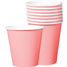 Pale Pink Economy Solid Paper Cups, 9oz.