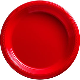 Apple Red Big Party Pack Plastic Plates, 10 1/4"