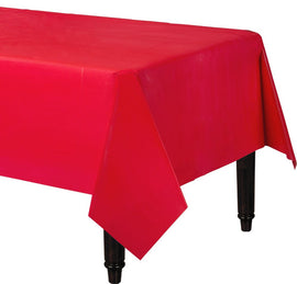 Apple Red Rectangular Plastic Table Cover, 54" x 108"