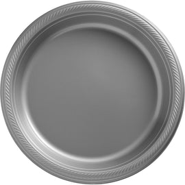 Silver Big Party Pack Plastic Plates, 10 1/4"