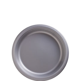 Silver Big Party Pack Plastic Plates, 7"