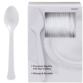 Big Party Pack Frosty White Plastic Spoons