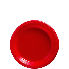Apple Red Plastic Plates, 7"