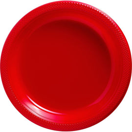 Apple Red Plastic Plates, 10 1/4"