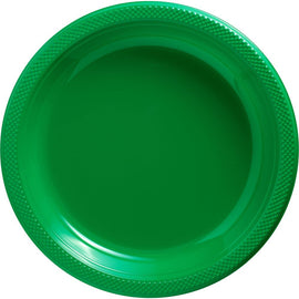 Festive Green Plastic Plates, 10 1/4"