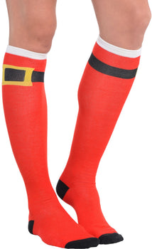 Santa Belt Knee Socks