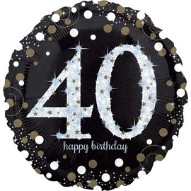Foil Balloon - Sparkling Birthday 40