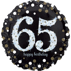 Foil Balloon - Sparkling Birthday 65