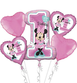 Foil Balloon - Bouquet Minnie 1st Birthday