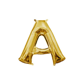 Foil Balloon - Mini Letter Gold A (16 inch Air-Filled Only)