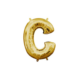 Foil Balloon - Mini Letter Gold C (16 inch Air-Filled Only)