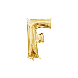 Foil Balloon - Mini Letter Gold F (16 inch Air-Filled Only)