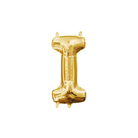 Foil Balloon - Mini Letter Gold I (16 inch Air-Filled Only)