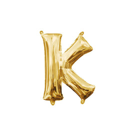 Foil Balloon - Mini Letter Gold K (16 inch Air-Filled Only)