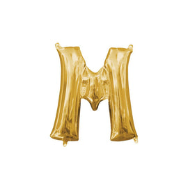 Foil Balloon - Mini Letter Gold M (16 inch Air-Filled Only)