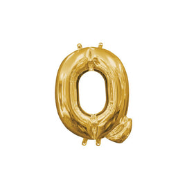 Foil Balloon - Mini Letter Gold Q (16 inch Air-Filled Only)