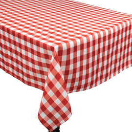 BBQ Red Check Fabric Tablecover, 84"