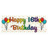 16Th Birthday Balloons Banner