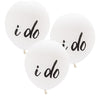 17" Large White Round Wedding Balloons - "I Do"